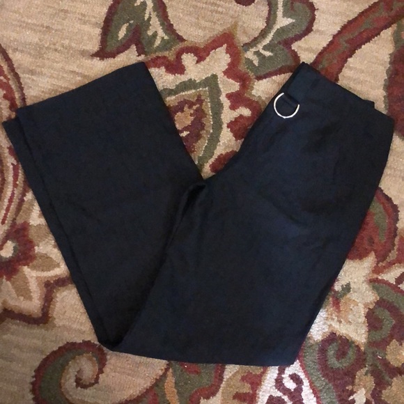 GF FERRE size EU 26 / 40 Classic Ink Black Slim Trouser LOGO Silver Buttons $279 - Picture 16 of 16